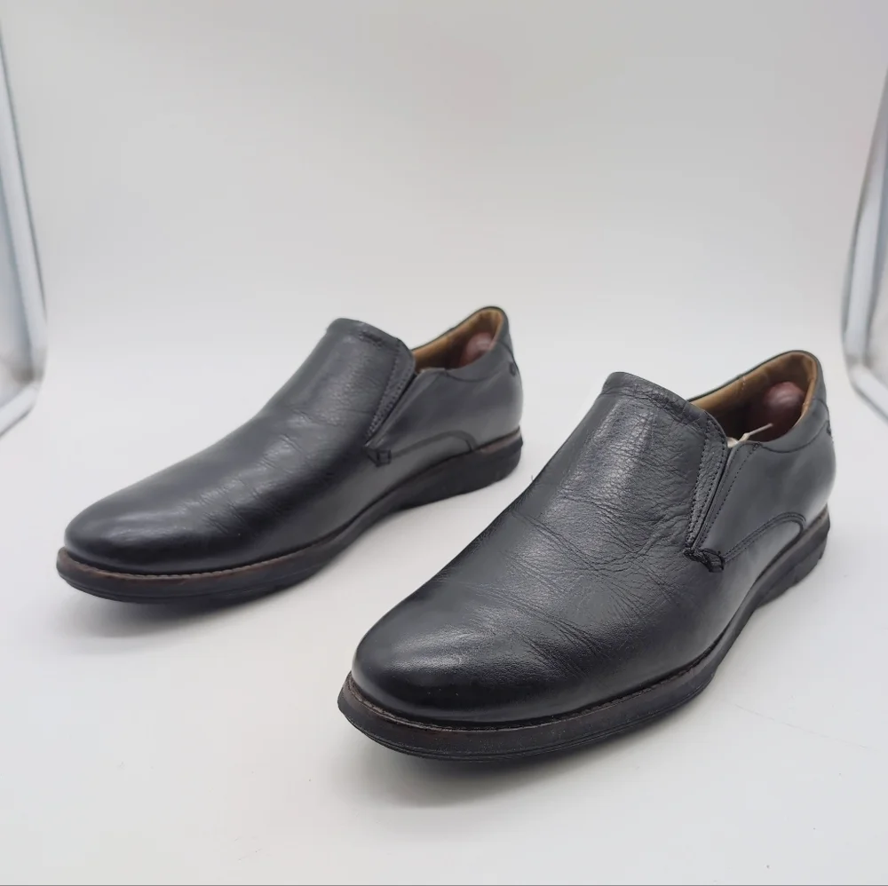 De Larentis American Classic Sz 8.5 Men's Black Leather Slip-On Shoes